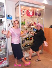 PhotoID:13267, Cherie Cooper, Health Promotion Officer at BreastScreen and Martha Bea of the Mackay Women's Centre are looking forward to launching the bra display at the CQUniversity Library on Thursday, October 4. 