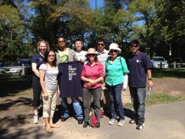 PhotoID:14181, The Clean Up Australia Day crew from CQUniversity Melbourne (L-R) Lara Carton (Campus Director), Judy Hui, Mohammad Abbas Ali, Stuart Hartono, Helen Davison, Raza Pirzada, Helen Edwards and Kunal Gupta.  