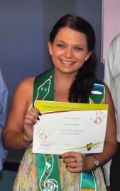 PhotoID:14193, Janaya Quirk proudly shows off her TEP certificate. She is now studying a Bachelor of Learning Management (Primary) with CQUniversity