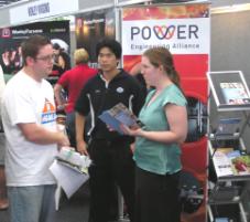 PhotoID:5526, CQU graduate Melissa St John is now at Ergon and was promoting careers in the power industry