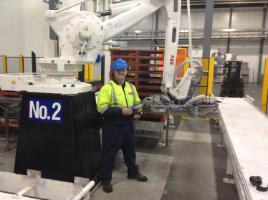 PhotoID:13185, John works on robotic processing gear which turns potatoes into fries, at the Simplot Australia Ulverstone factory.