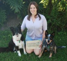 PhotoID:5905, Jodie back in Queensland with her dogs Boston and Sydney. 