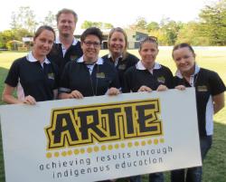 PhotoID:13673, Learning Management students from CQUniversity Noosa who were involved in ARTIE this year L-R Amy Lyle, Greg Barry, Leanne Rehbein, Miriam Joy, Sharon Morrison and Teagan Frawley