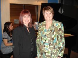 PhotoID:4511, Juanita Joy, left, winner of the Royal Geographical Society of Qld Inc and The Humanities Staff prize is presented with her prize by Dr Cecily Knight of the Faculty of Arts, Humanities and Education