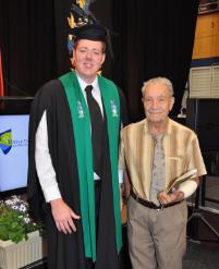 PhotoID:13217, Donor Paul Andersen with graduate Mitchell Lees