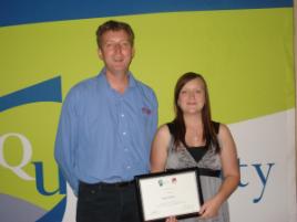 PhotoID:7075, Guest speaker Andrew Woodley with 2009 Hail Creek and CQUniversity Scholarship Recipient Angela Barratt