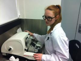 PhotoID:13606, Madeline Thies pictured during a residential school laboratory session