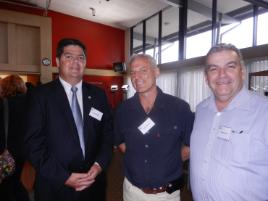 PhotoID:13516, Professor Pierre Viljoen (CQUniversity), Ralph Johnson (Queensland Health and Bendigo Community Bank) and Wayne Hartley (Queensland Mines Rescue Service).