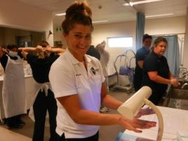 PhotoID:14491, Nursing student Jayde Luke passes the scrub test. 