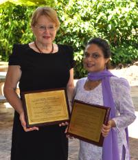 PhotoID:14092, Leone Newby and Anita Medhekar with their awards