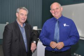 PhotoID:11178, Vice-Chancellor Scott Bowman welcomes Dr Noel Edge to CQUniversity