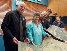 PhotoID:12773, L-R Professor Scott Bowman, Dr Pamela CroftWarcon, Kaylene Butler, Joe Butler and Professor Bronwyn Fredericks, CQUniversity's Pro Vice-Chancellor (Indigenous Engagement) and BMA Chair in Indigenous Engagement 