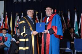 PhotoID:4305, Dr Alan Knight is appointed Emeritus Professor at the recent CQU Brisbane and Gold Coast graduation ceremony.