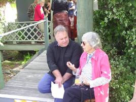 PhotoID:6018, Author Mark Svendsen chats with Jean Renew at the exhibition