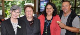 PhotoID:14821, CQUni Council member Dr Robyn Minchinton, Professor Bronwyn Fredericks from CQUni Office of Indigenous Engagement, Barbara Hatfield from Qld Health and Alan Bird, Darumbal Community Youth Service 