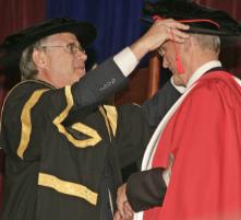 PhotoID:5472, Chancellor Rennie Fritschy confers the honorary degree on Joe McCorley, OAM