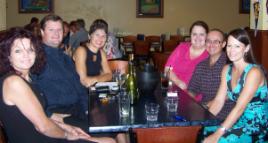 PhotoID:8367, L-R Susanna Bradley, Lorne Thurgar, Suzi Blair, Natalie Field, Brendan Field and Joanne Nitz connect in Mackay