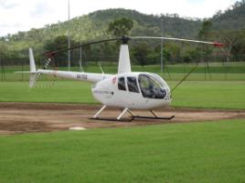 PhotoID:10267, Helicopters land at CQUniversity's baseball diamond.