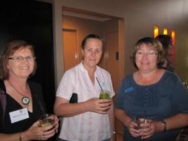 PhotoID:10592, Alumni catch up in Mackay: Cheryl Mitchell, Caryl Turpin and Kerri Fitzmaurice.