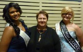 PhotoID:12687, (L - R) Miss Ally Aitken, BMA Chair and Pro-Vice Chancellor (Indigenous Engagement) Professor Bronwyn Fredericks and Miss Jacinta Corbett