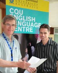 PhotoID:5354, Professor Painter (left) with Greg Mitchell from CQU Language Centre