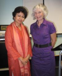 PhotoID:8511, CQUniversity's  Associate Professor Bobby Harreveld (right) welcomes Professor Asha Kanwar