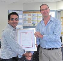 PhotoID:14516, Sanjith Mohan receives his RTSA award from Alex Howie