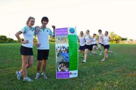 PhotoID:12722, Nicole Arthy and Dan Charles, with their team of athletes, get set to take part in the Run to Better Days event. 