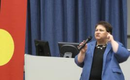 PhotoID:12541, Professor Bronwyn Fredericks addresses participants on behalf of CQUniversity