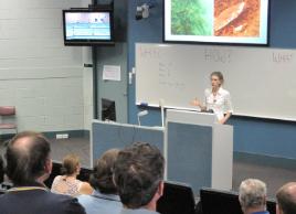 PhotoID:13365, Dr Alison Jones presents seven years of research to colleagues and community members