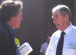 PhotoID:4318, Rio Tinto Climate Change Manager Rick Humphries and Professor Bob Miles from CQU at the QREX conference - - photo by Katherine Spackman