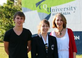 PhotoID:10979, Isaac, Hannah and Wendy May are enthusiastic about  CQUniversity's SUN program