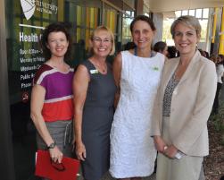 PhotoID:13406, The Minister and MP Kirsten Livermore chat with Assoc Prof Leonie Short and Dr Ceinwen Fay from Oral Health