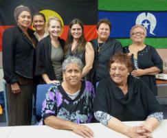 PhotoID:12576, CQUniversity Pro Vice-Chancellor (Indigenous Engagement) Professor Bronwyn Fredericks with some of the young woman and Elders in Brisbane