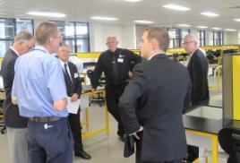 PhotoID:12728, Clockwise from far left: Dean of School Engineering and Built Environment Alan McPhail, Chancellor Rennie Fritschy, Vice Chancellor Professor Scott Bowman, Chief Executive of Queensland Resources Council Michael Roche and incoming Dean of School Engineering and Built Environment Euan Lindsay tour the new Precinct