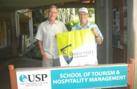 PhotoID:11800, CQUni's Steve Noakes with Professor David Harrison from the University of the South Pacific