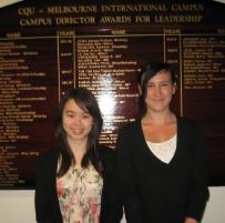 PhotoID:11777, Winners of the Campus Director Award Ivy Chiang and Bronwyn Van Den Berg.