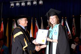 PhotoID:4306, Angela Carroll receives her degree at the Brisbane graduation.