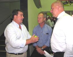 PhotoID:8821, Pathways Facilitator Richard Ward with Associate Professor Col Greensill and VC Professor Scott Bowman at the launch