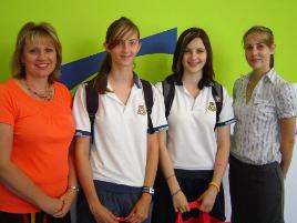 PhotoID:6599, TAP participants, students Natashia Spong (second from left) and Jenny Thompson with Trixie James (left) and Catherine Spencer